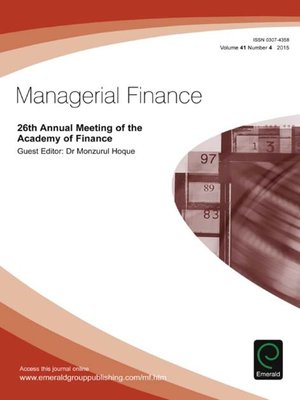 cover image of Managerial Finance, Volume 41, Issue 4